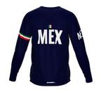 MTB BMX Cycling Jersey Long Sleeve Code Mexico Blue for Men and Women