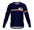 MTB BMX Cycling Jersey Long Sleeve Code Mexico Blue for Men and Women