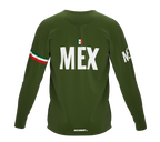 MTB BMX Cycling Jersey Long Sleeve Code Mexico Green for Men and Women
