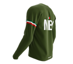 MTB BMX Cycling Jersey Long Sleeve Code Mexico Green for Men and Women