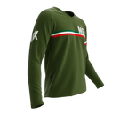 MTB BMX Cycling Jersey Long Sleeve Code Mexico Green for Men and Women