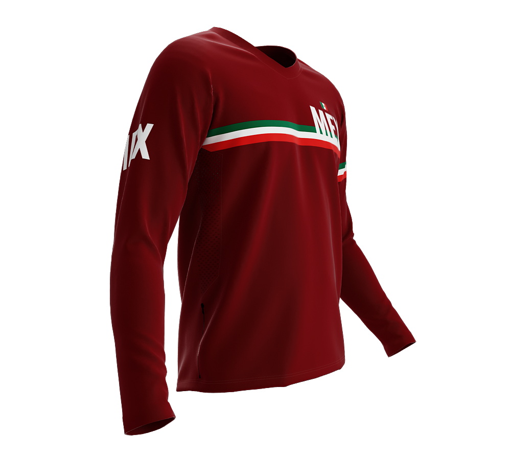 MTB BMX Cycling Jersey Long Sleeve Code Mexico Vine for Men and Women
