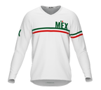 MTB BMX Cycling Jersey Long Sleeve Code Mexico White for Men and Women