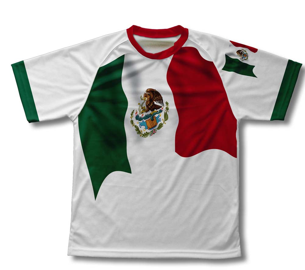 Mexico Flag Technical T-Shirt for Men and Women