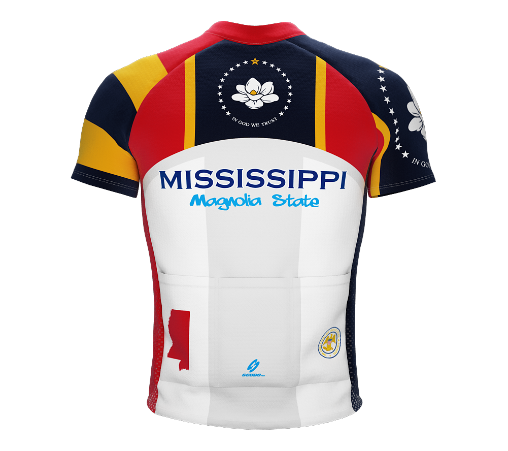 Mississippi Flag Short Sleeve Cycling Jersey for Men and Women