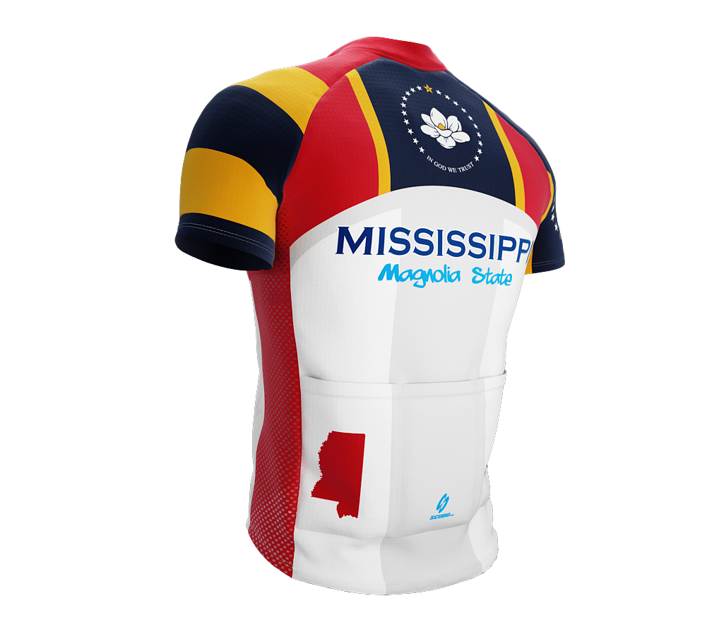Mississippi Flag Short Sleeve Cycling Jersey for Men and Women