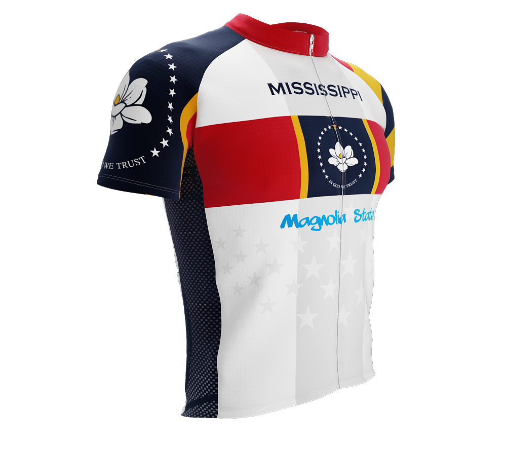 Mississippi Flag Short Sleeve Cycling Jersey for Men and Women