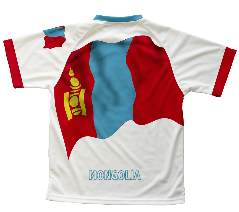 Mongolia Flag Technical T-Shirt for Men and Women