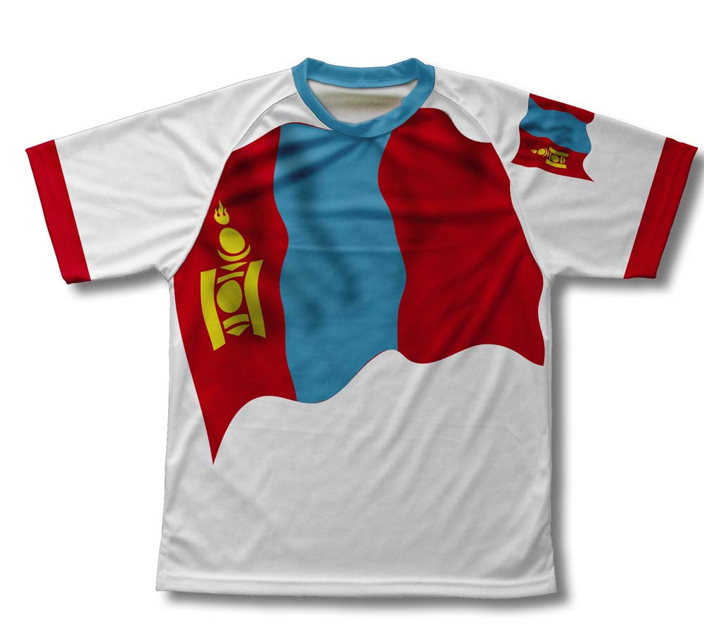 Mongolia Flag Technical T-Shirt for Men and Women