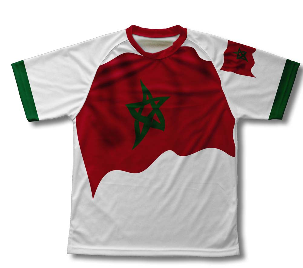 Morocco Flag Technical T-Shirt for Men and Women