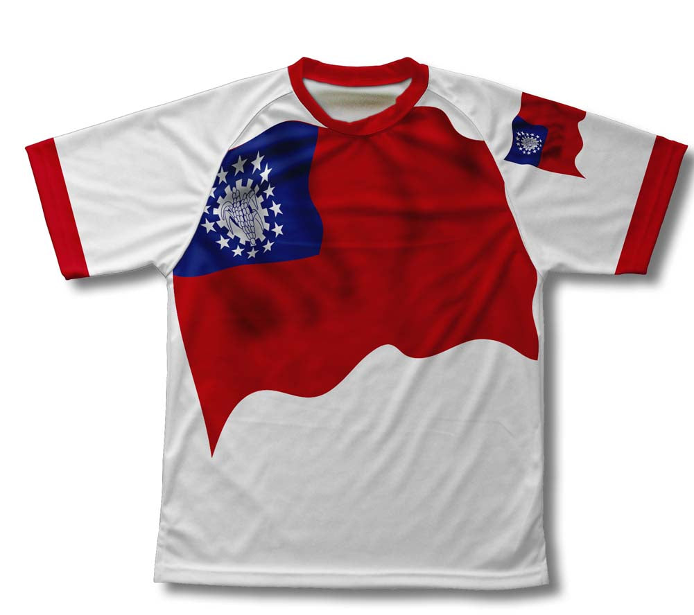 Myanmar-Burma Flag Technical T-Shirt for Men and Women