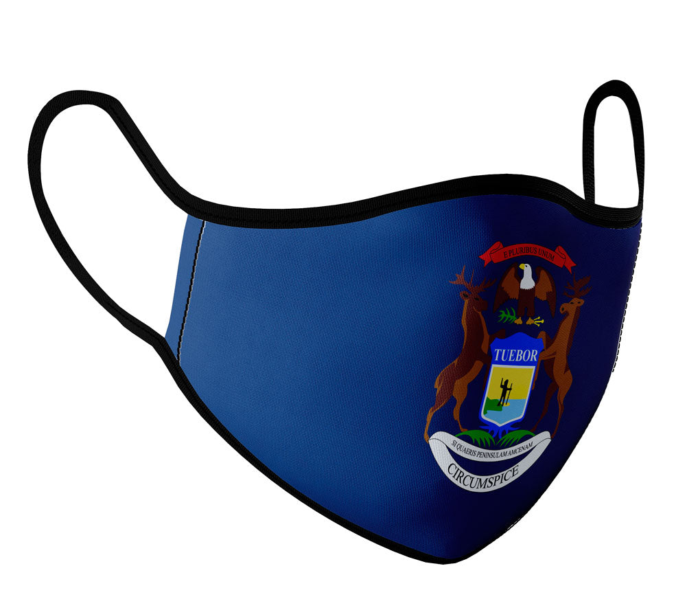 Michigan - Face Mask with fluid and moisture resistant fabric. Reusable and Washable