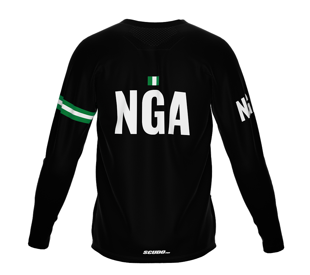 MTB BMX Cycling Jersey Long Sleeve Code Nigeria Black for Men and Women