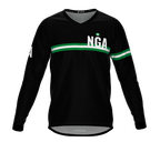 MTB BMX Cycling Jersey Long Sleeve Code Nigeria Black for Men and Women