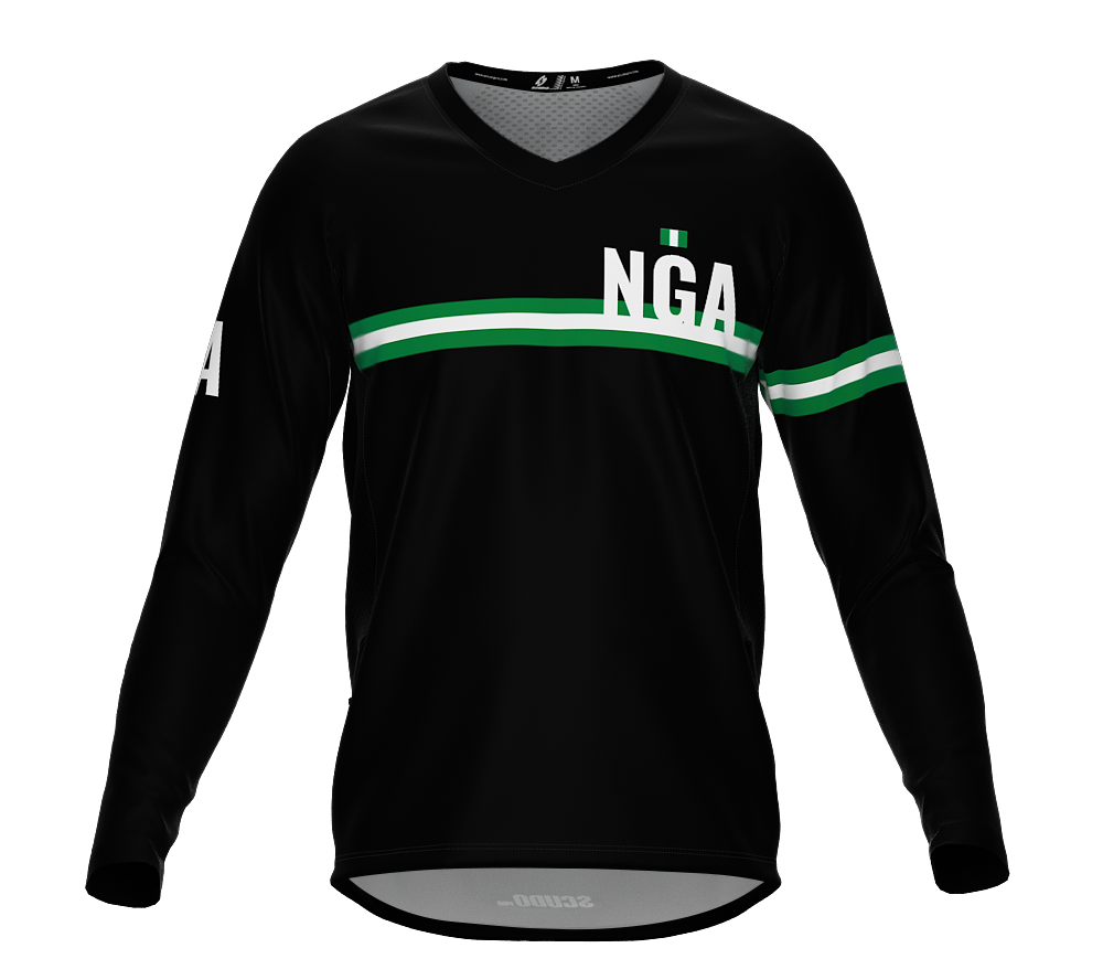 MTB BMX Cycling Jersey Long Sleeve Code Nigeria Black for Men and Women