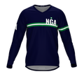 MTB BMX Cycling Jersey Long Sleeve Code Nigeria Blue for Men and Women
