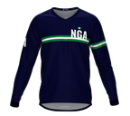 MTB BMX Cycling Jersey Long Sleeve Code Nigeria Blue for Men and Women