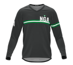 MTB BMX Cycling Jersey Long Sleeve Code Nigeria Gray for Men and Women