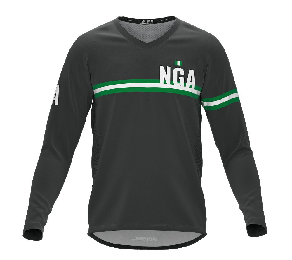 MTB BMX Cycling Jersey Long Sleeve Code Nigeria Gray for Men and Women