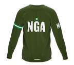 MTB BMX Cycling Jersey Long Sleeve Code Nigeria Green for Men and Women