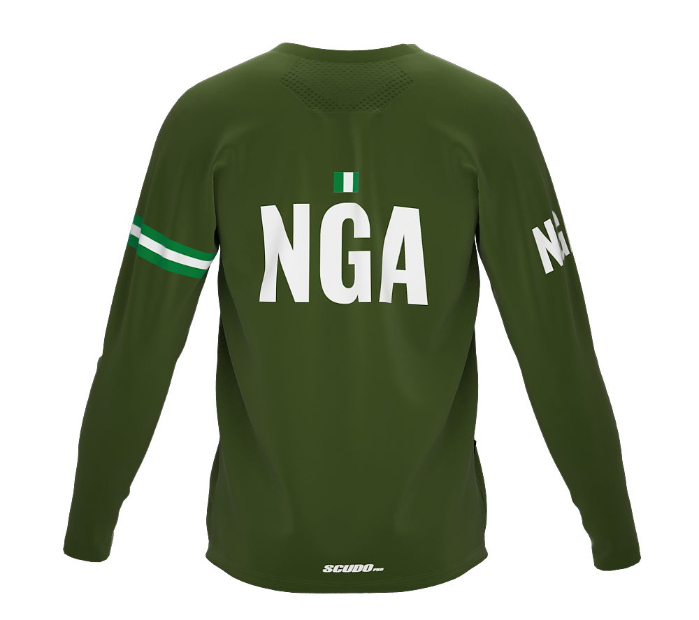MTB BMX Cycling Jersey Long Sleeve Code Nigeria Green for Men and Women