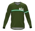MTB BMX Cycling Jersey Long Sleeve Code Nigeria Green for Men and Women