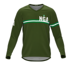 MTB BMX Cycling Jersey Long Sleeve Code Nigeria Green for Men and Women