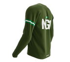 MTB BMX Cycling Jersey Long Sleeve Code Nigeria Green for Men and Women