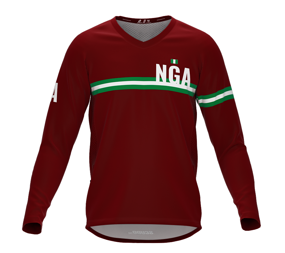 MTB BMX Cycling Jersey Long Sleeve Code Nigeria Vine for Men and Women