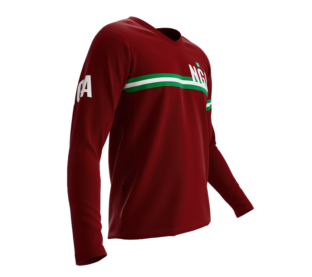 MTB BMX Cycling Jersey Long Sleeve Code Nigeria Vine for Men and Women