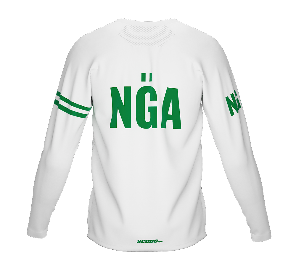 MTB BMX Cycling Jersey Long Sleeve Code Nigeria White for Men and Women