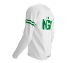 MTB BMX Cycling Jersey Long Sleeve Code Nigeria White for Men and Women