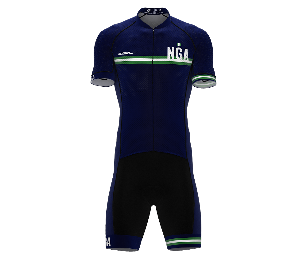 Nigeria Blue Code Cycling Speedsuit for Men