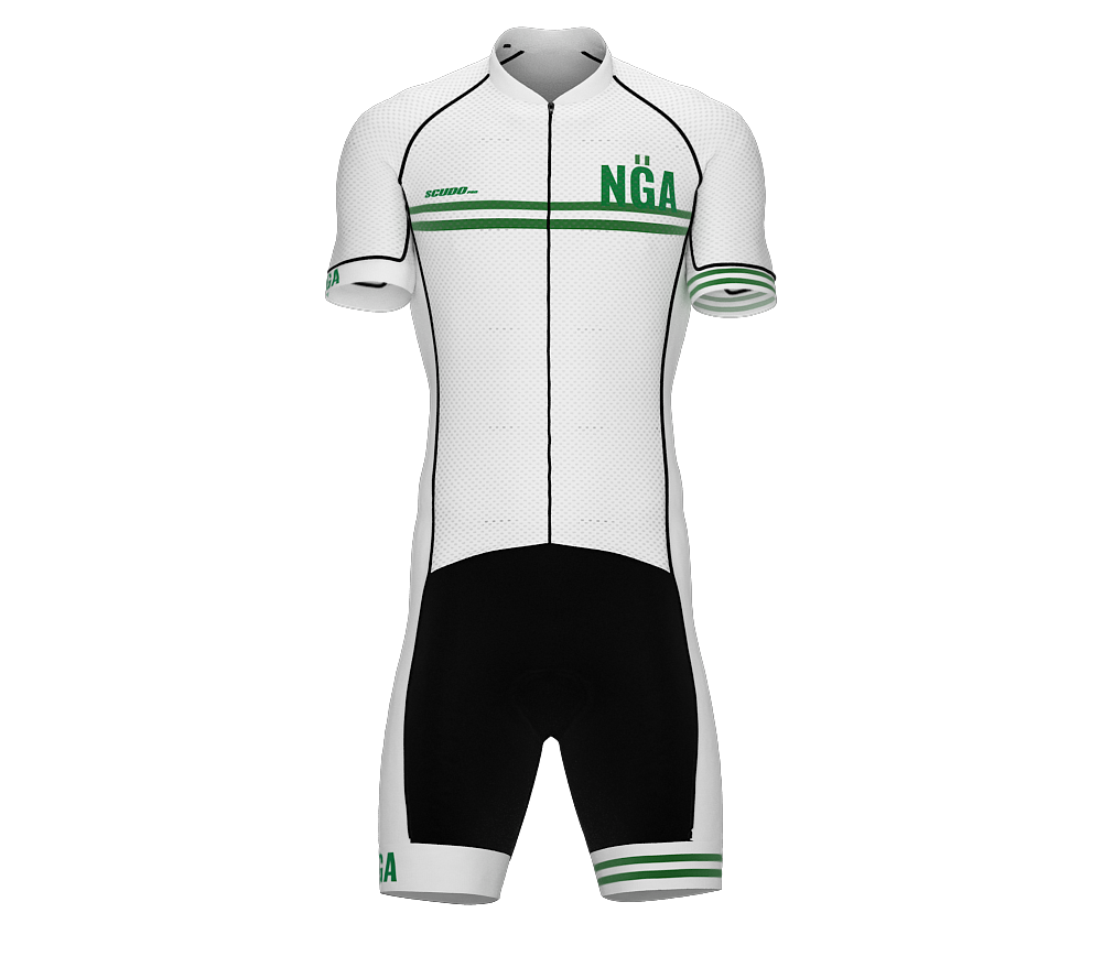 Nigeria White Code Cycling Speedsuit for Men