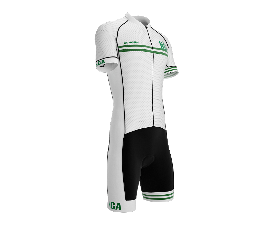 Nigeria White Code Cycling Speedsuit for Men