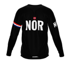 MTB BMX Cycling Jersey Long Sleeve Code Norway Black for Men and Women