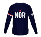 MTB BMX Cycling Jersey Long Sleeve Code Norway Blue for Men and Women