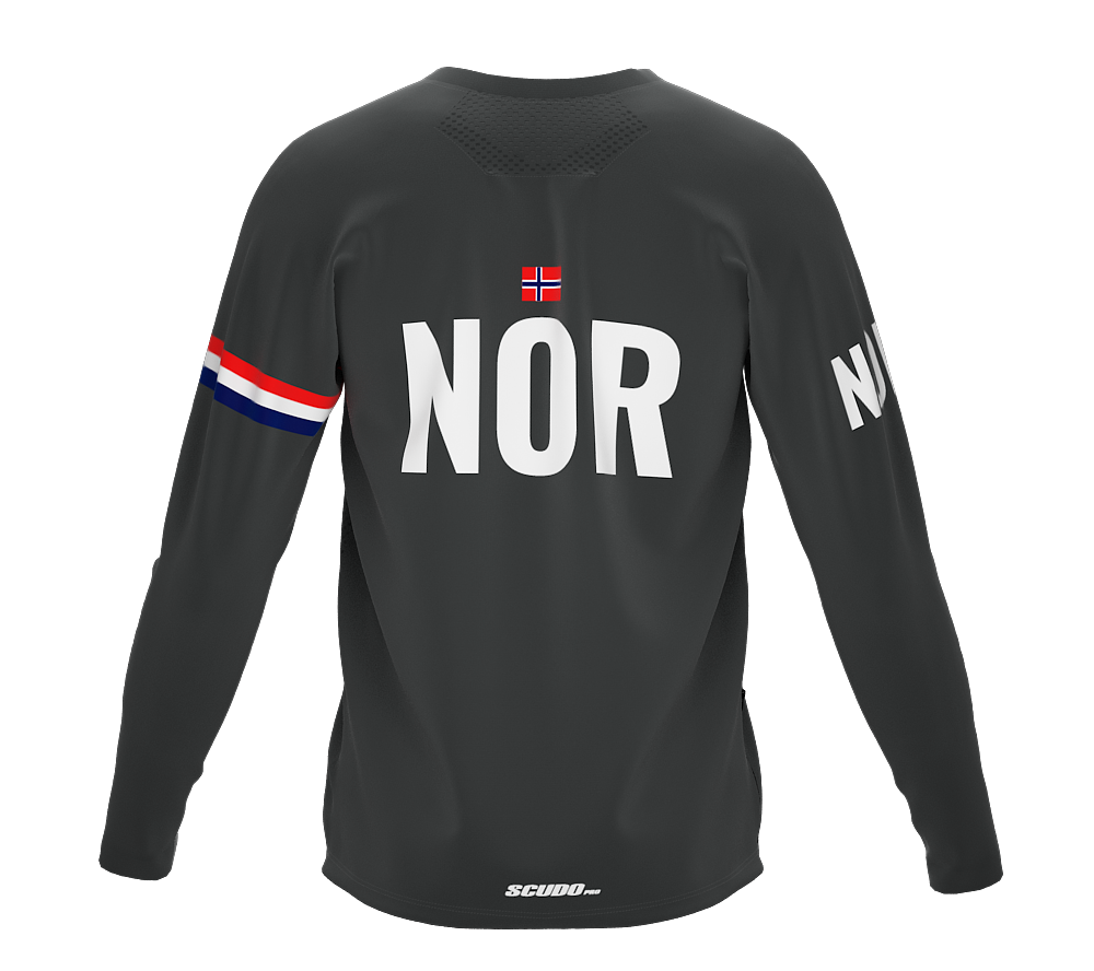MTB BMX Cycling Jersey Long Sleeve Code Norway Gray for Men and Women
