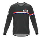 MTB BMX Cycling Jersey Long Sleeve Code Norway Gray for Men and Women