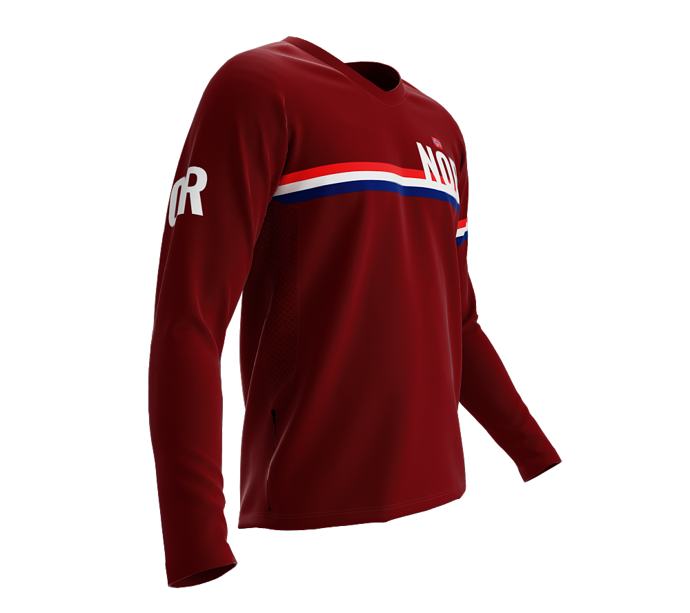 MTB BMX Cycling Jersey Long Sleeve Code Norway Vine for Men and Women