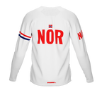 MTB BMX Cycling Jersey Long Sleeve Code Norway White for Men and Women
