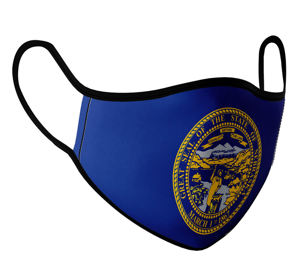 Nebraska - Face Mask with fluid and moisture resistant fabric. Reusable and Washable