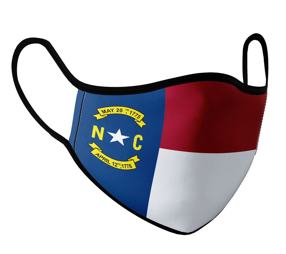 North Carolina - Face Mask with fluid and moisture resistant fabric. Reusable and Washable