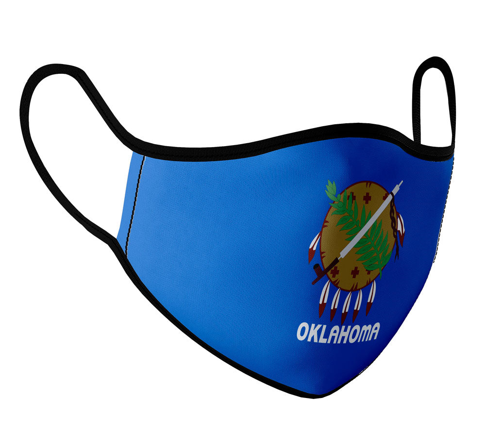 Oklahoma - Face Mask with fluid and moisture resistant fabric. Reusable and Washable