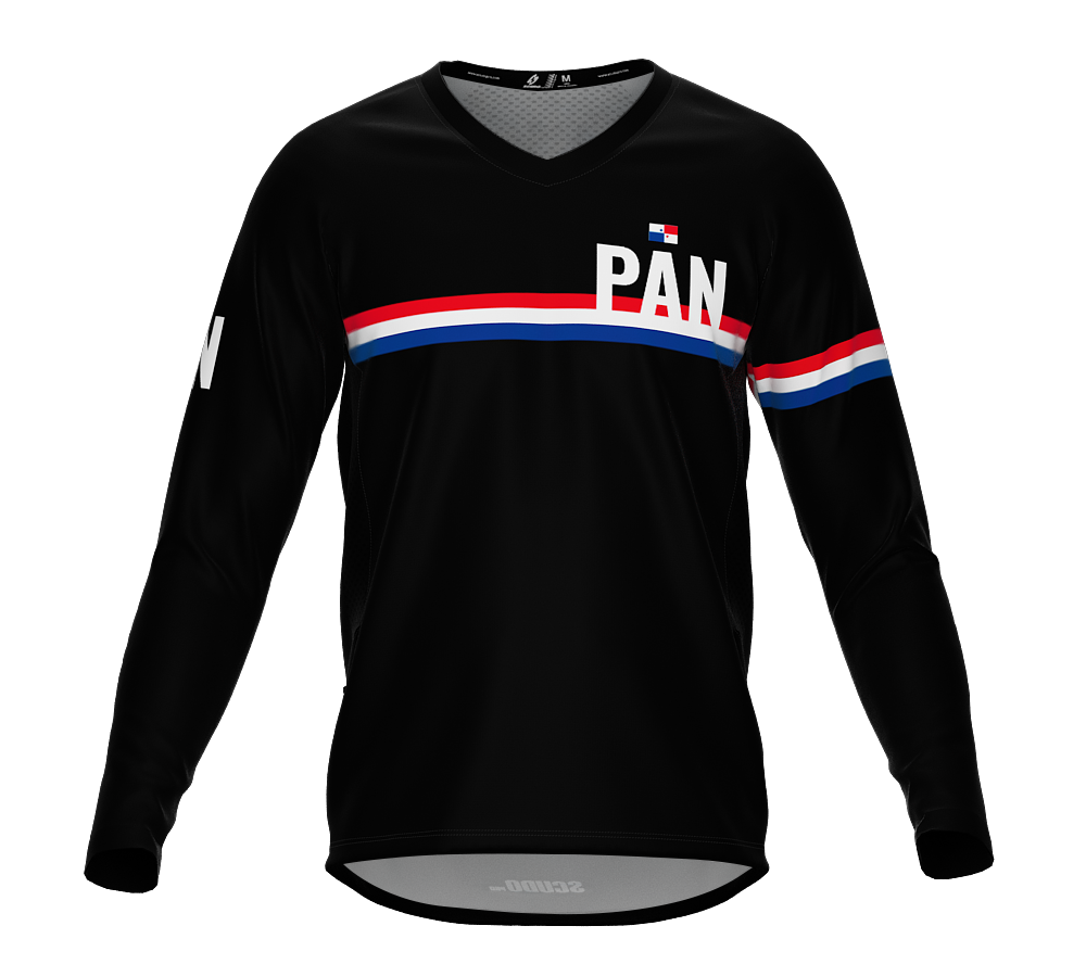 MTB BMX Cycling Jersey Long Sleeve Code Panama Black for Men and Women