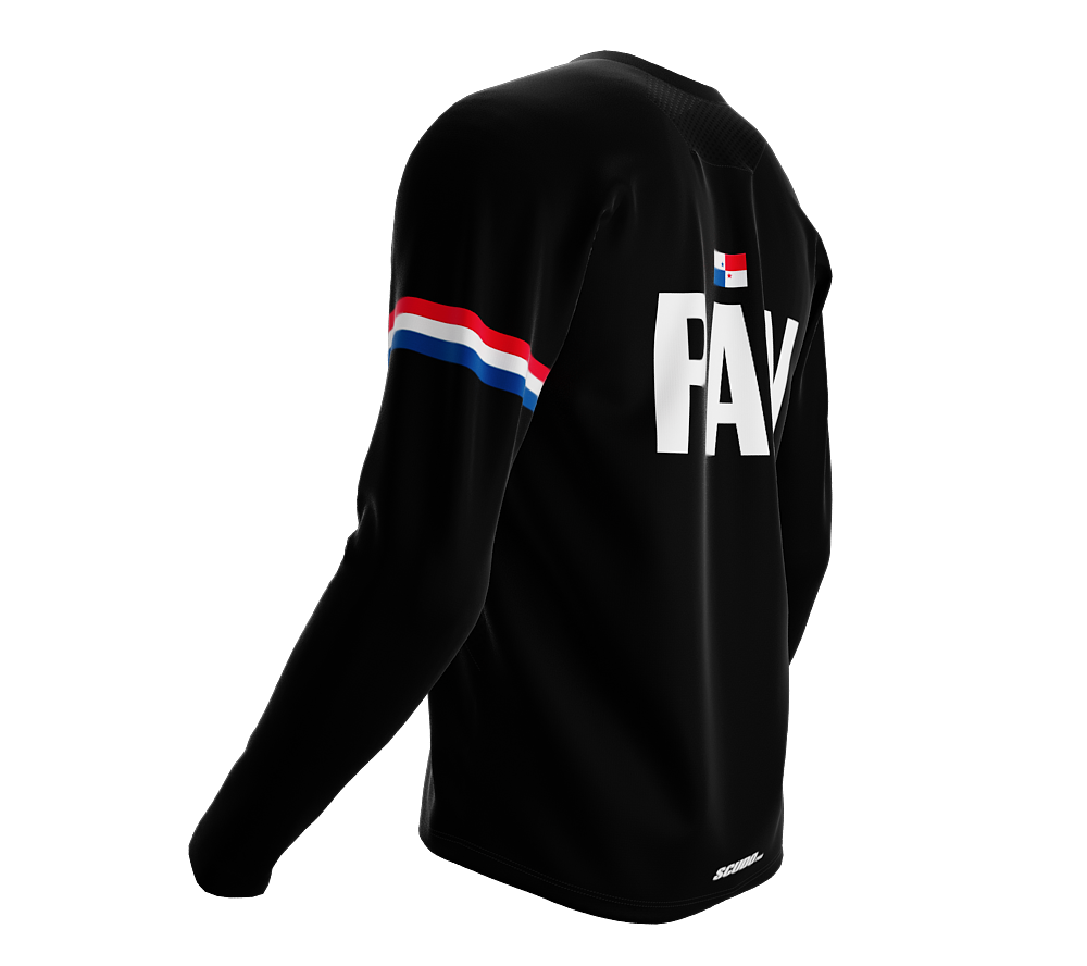 MTB BMX Cycling Jersey Long Sleeve Code Panama Black for Men and Women