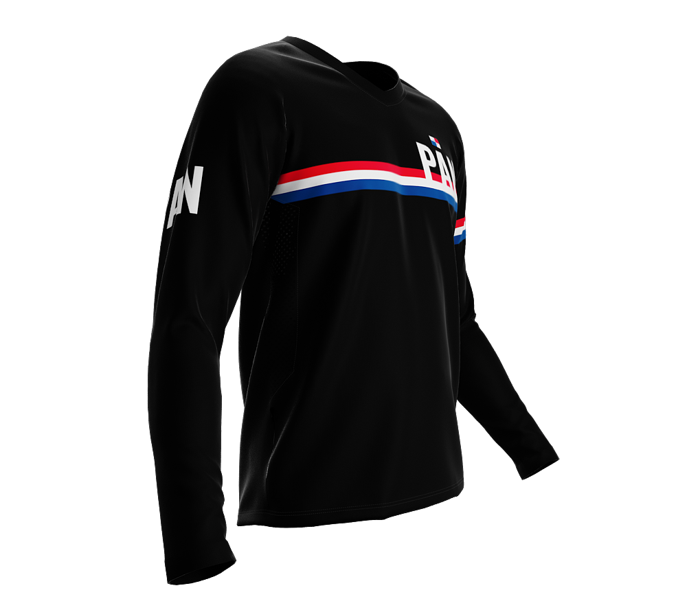 MTB BMX Cycling Jersey Long Sleeve Code Panama Black for Men and Women