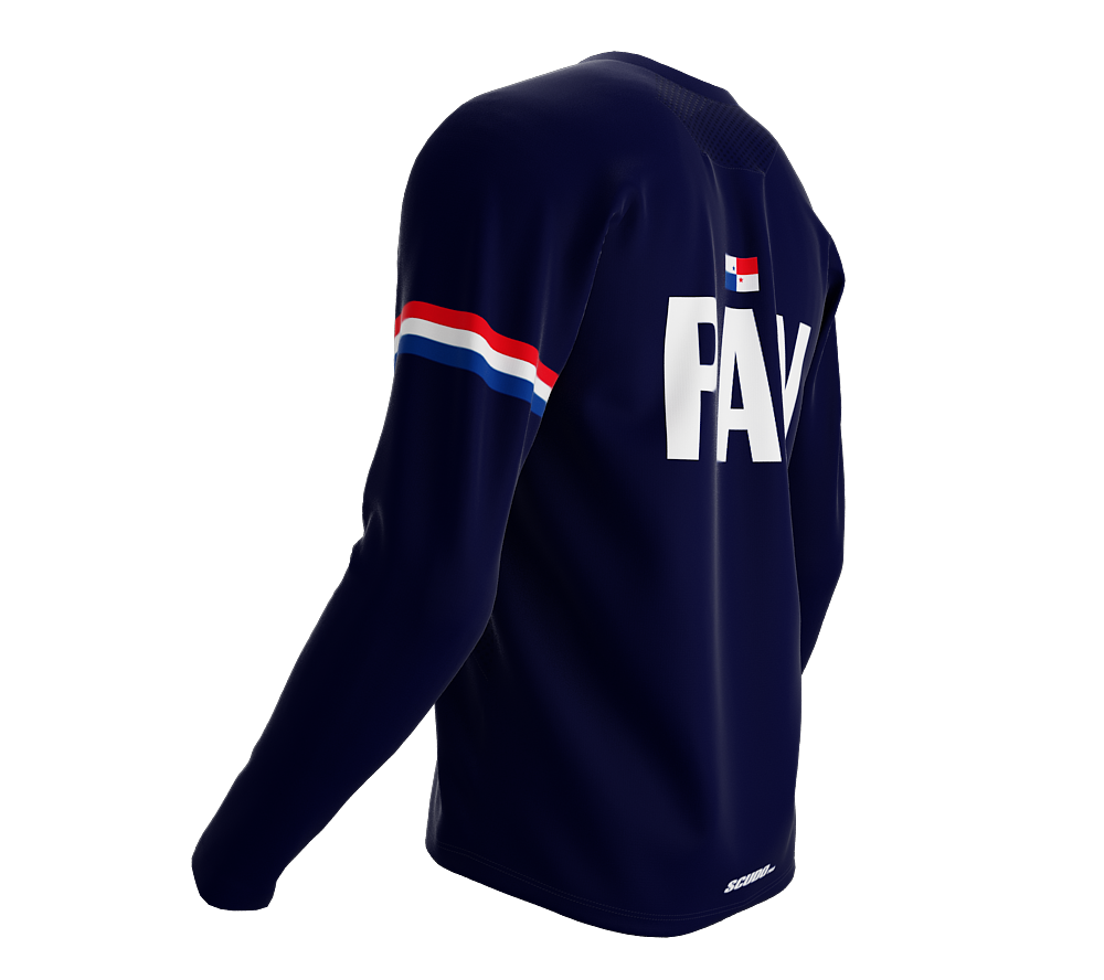 MTB BMX Cycling Jersey Long Sleeve Code Panama Blue for Men and Women