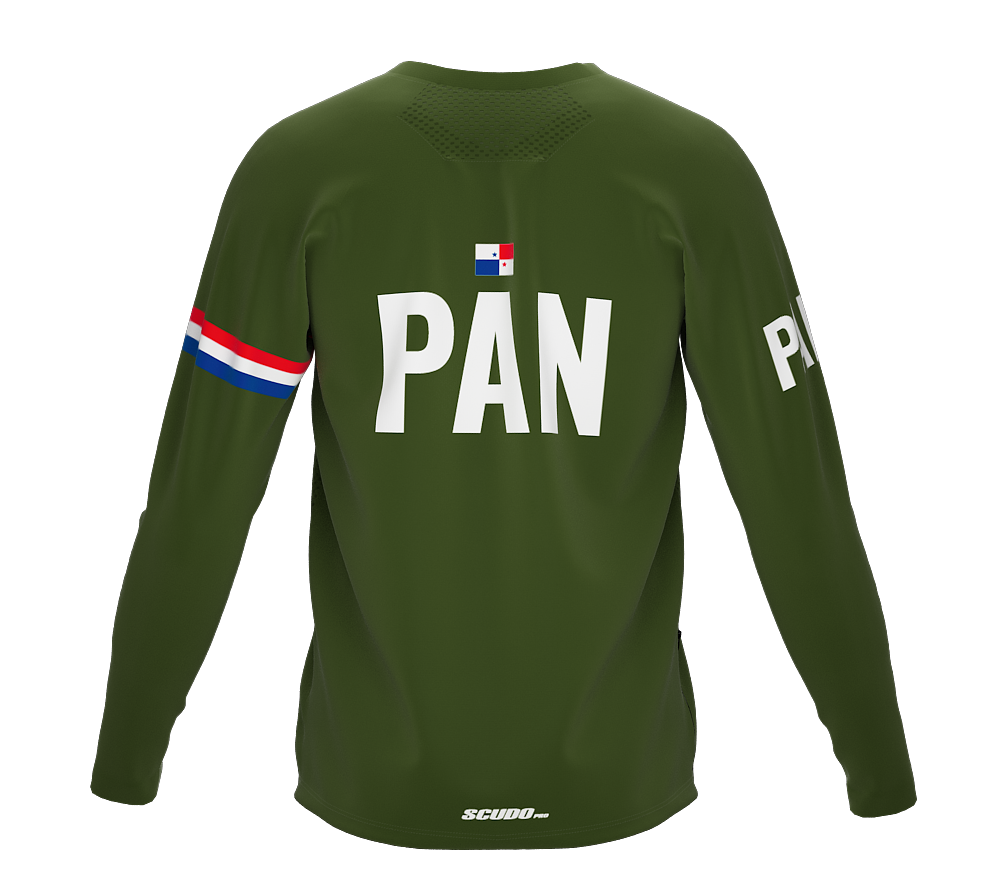 MTB BMX Cycling Jersey Long Sleeve Code Panama Green for Men and Women