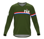 MTB BMX Cycling Jersey Long Sleeve Code Panama Green for Men and Women
